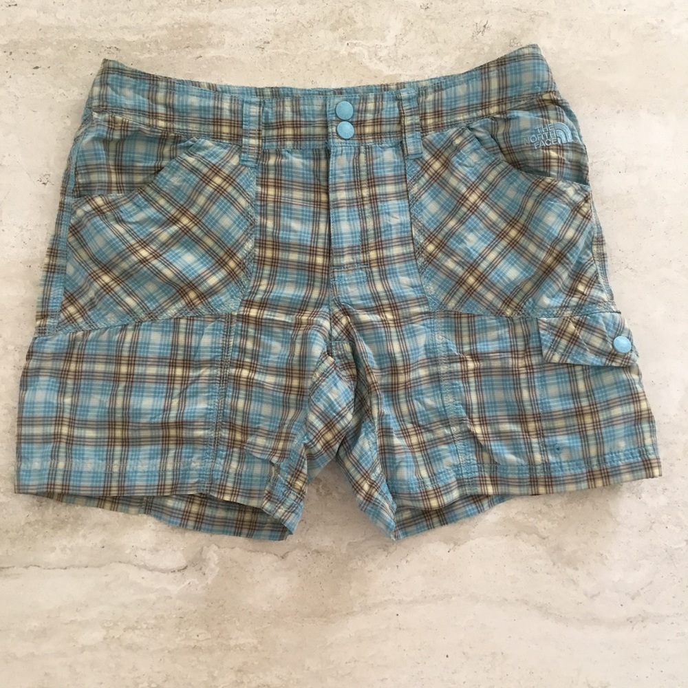 North Face Nylon Plaid Shorts - Size 6